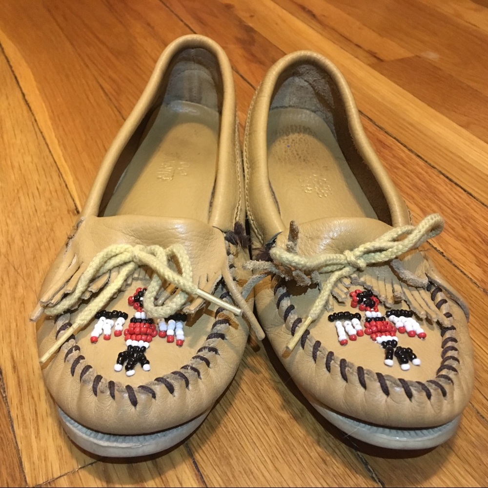 Yellow Leather Thunderbird Minnetonka Moccasins